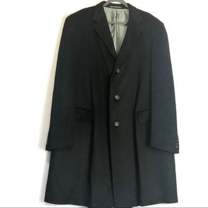 New John Alexander Wool and Cashmere Black Coat. L